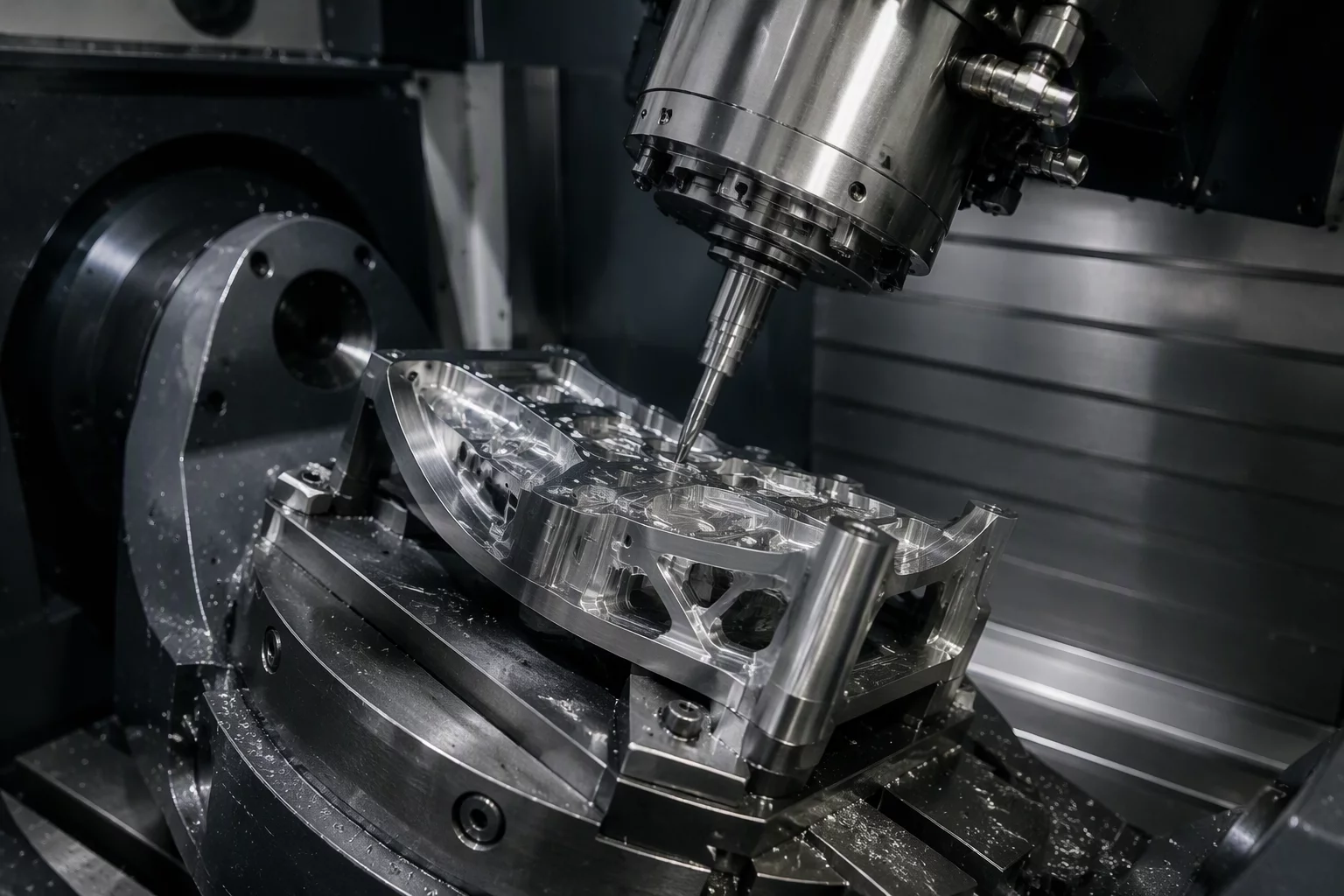 Industrial CNC milling operation toolpath background